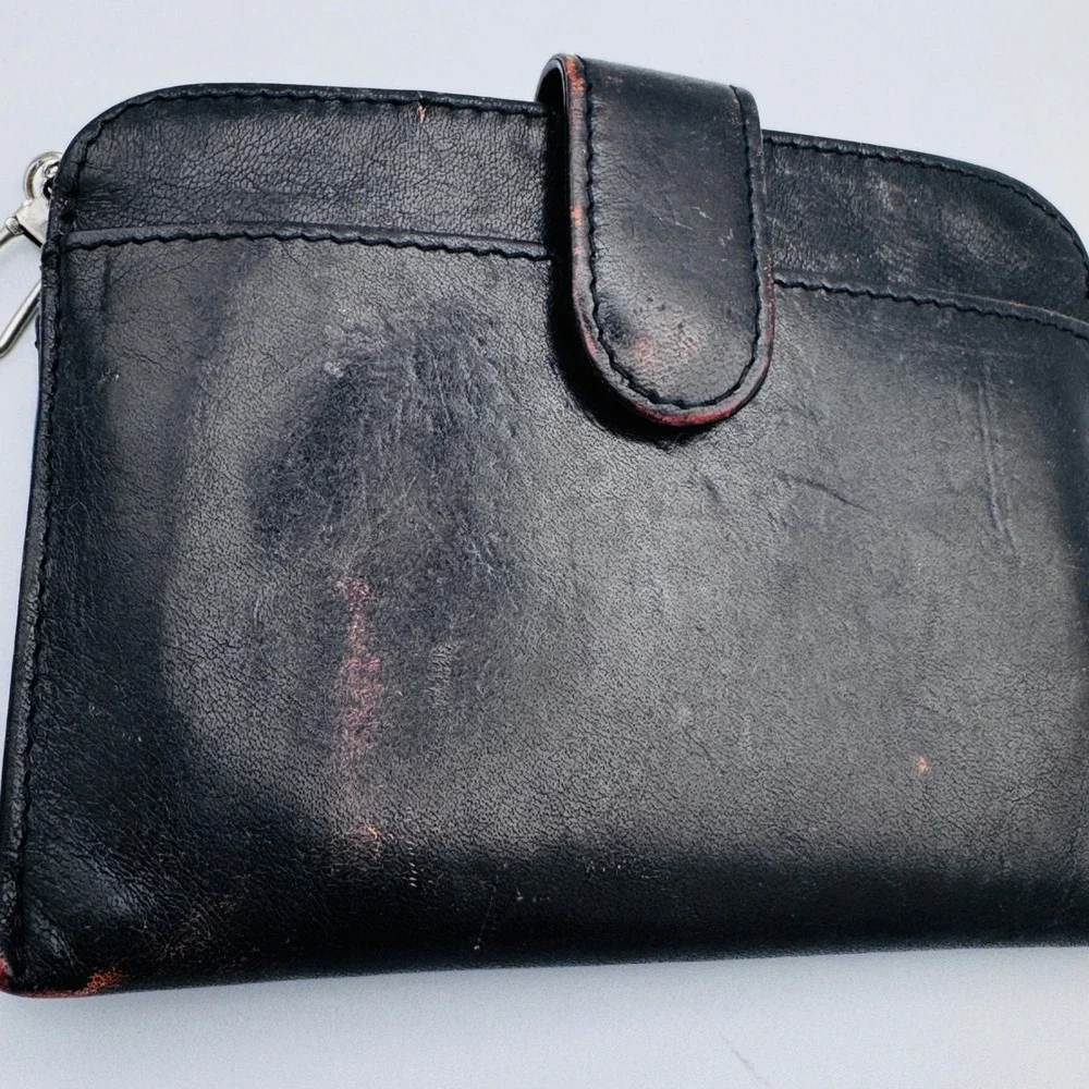 HOBO International Brown Leather Euro Slide‎ Card Holder Wallet Coin Purse